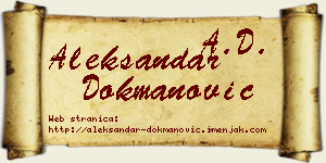 Aleksandar Dokmanović vizit kartica